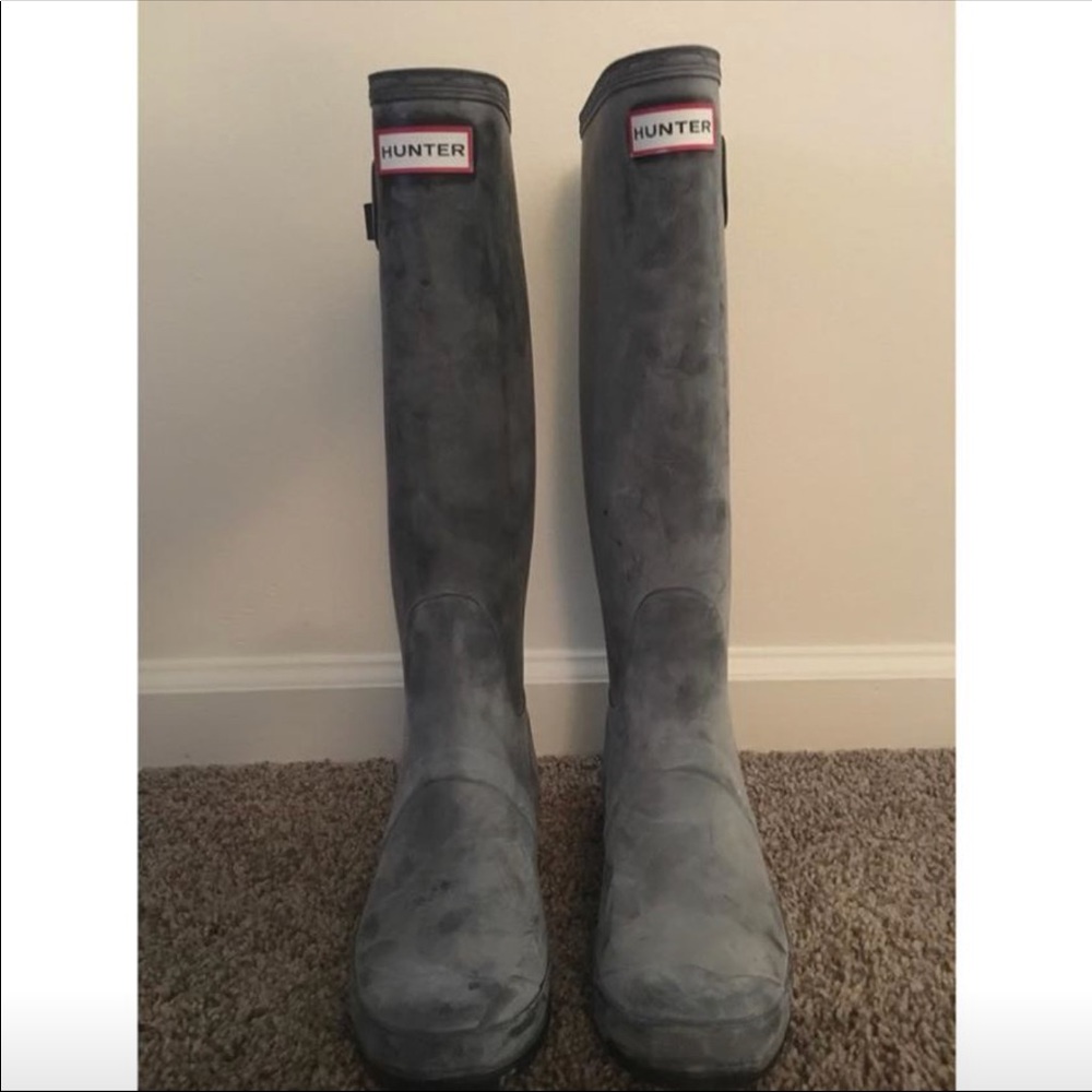 Tall Matte Black Hunter Boots